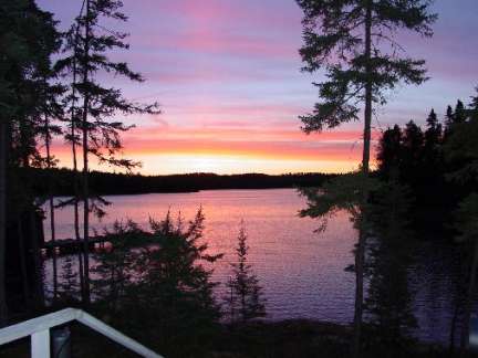 Populus Lake Outpost at sunset