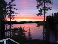 Populus Lake Outpost at sunset